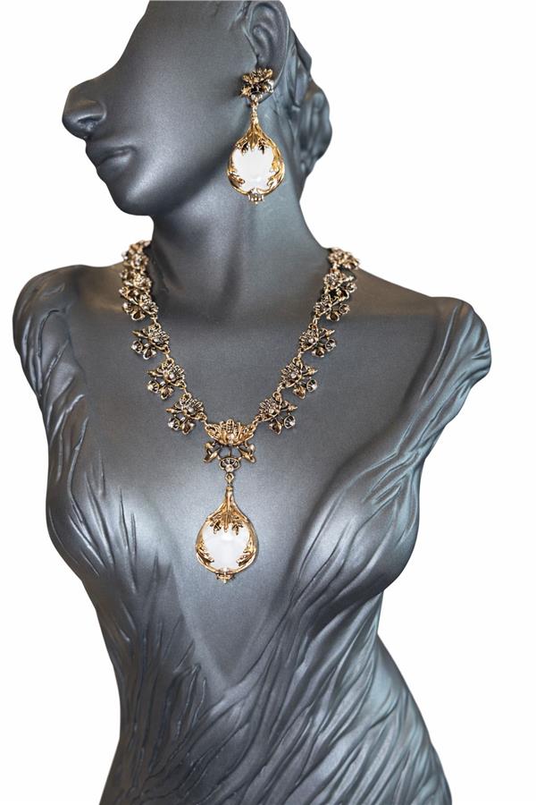 Lillesol İnci Detaylı Şık Vintage Set